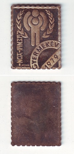 1979-es bélyegérem Nemzetközi Gyermekév, ezüstbélyeg eüst fémjelzéssel