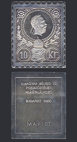 1971-es 10 krajcár Ferenc József bélyegérem eüst fémjelzéssel