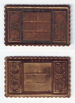1984-es naptárérem, bélyegérem, sargaréz bélyeg